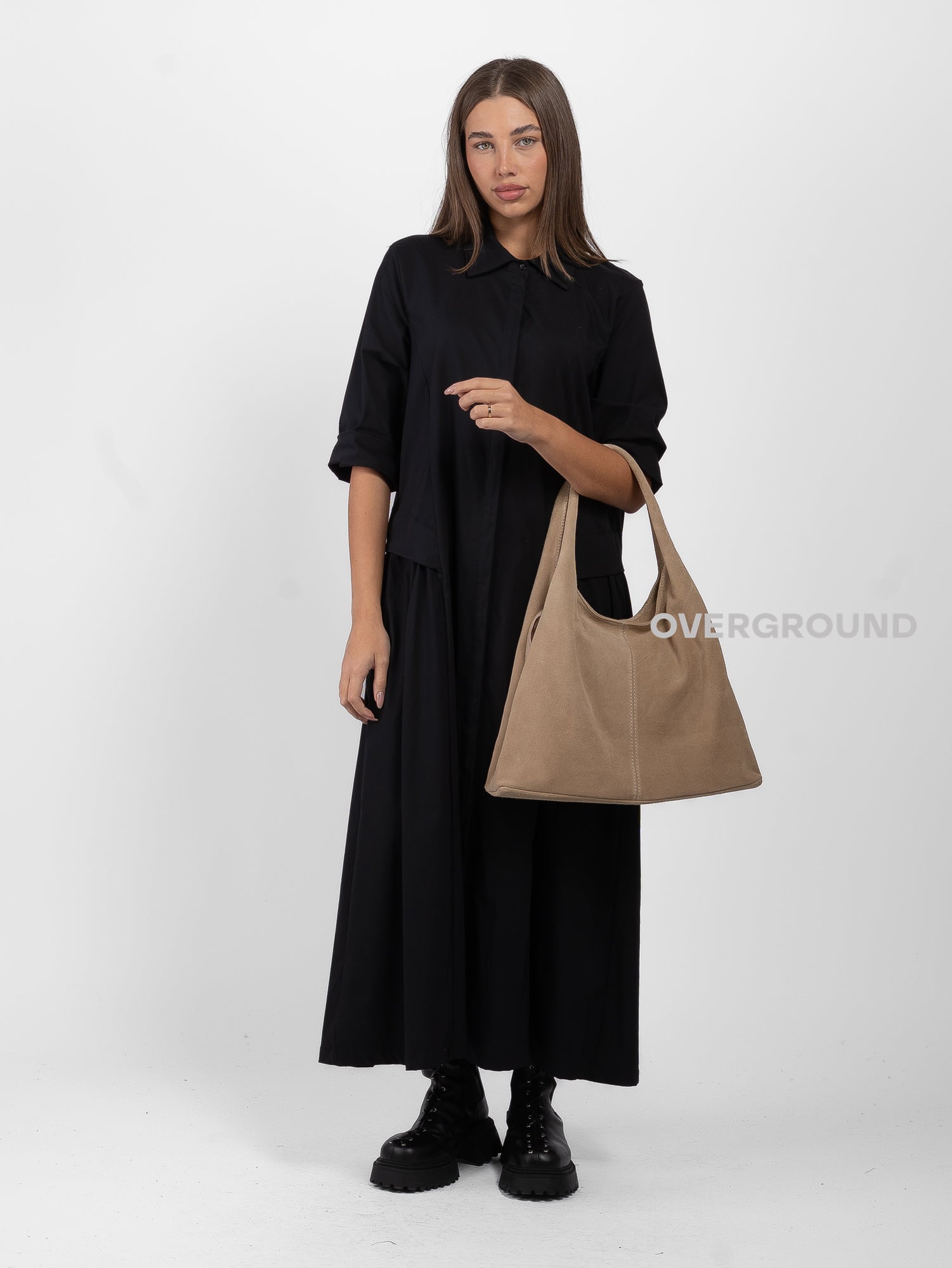 BORSA IN CAMOSCIO DOPPIO MANICO