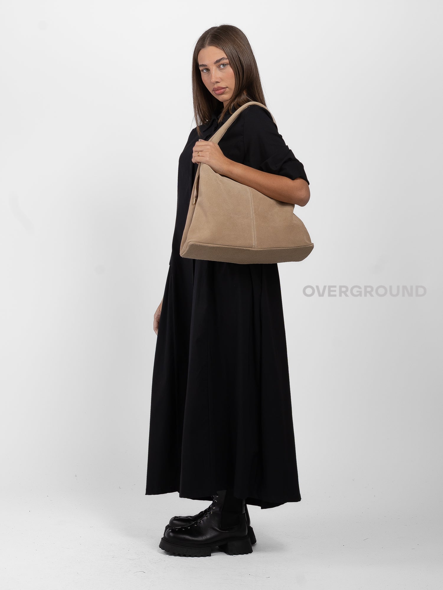 BORSA IN CAMOSCIO DOPPIO MANICO