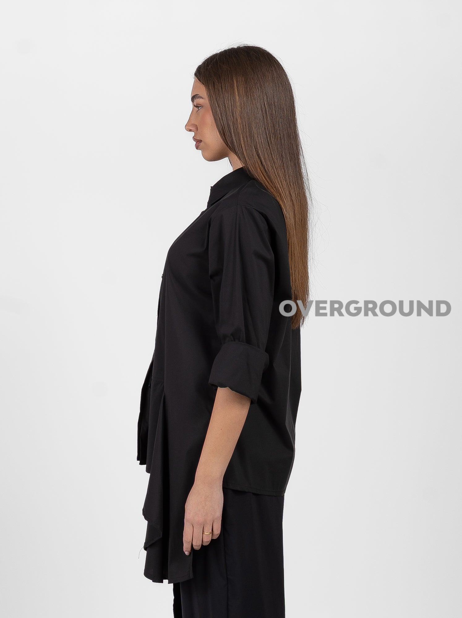 CAMICIA OVER CON BALZA LUNGA LATERALE - OVERGROUND STORE 