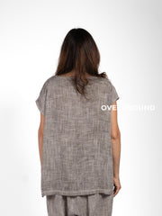 BLUSA SMANICATA CON PIEGA DAVANTI