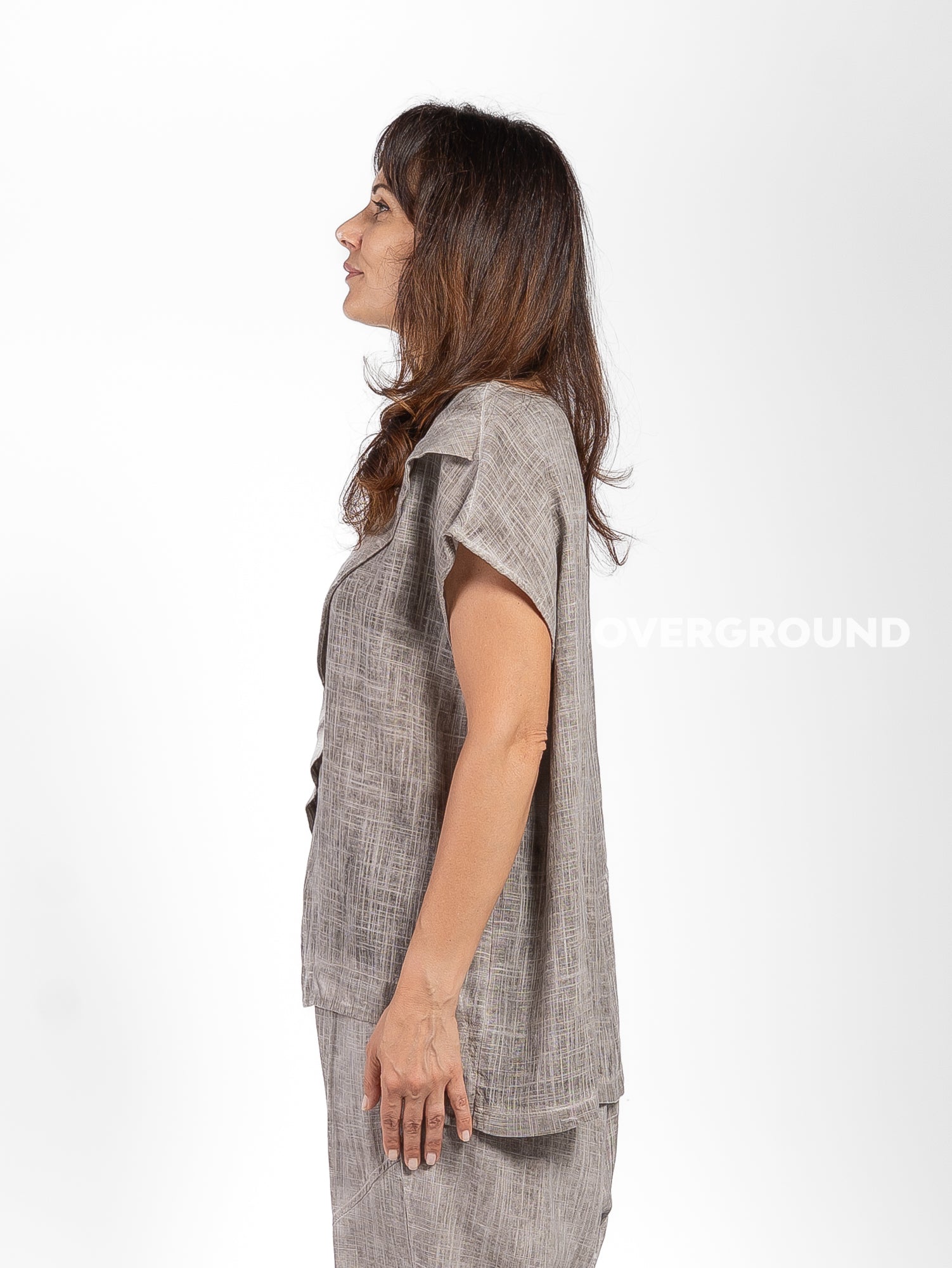 BLUSA SMANICATA CON PIEGA DAVANTI