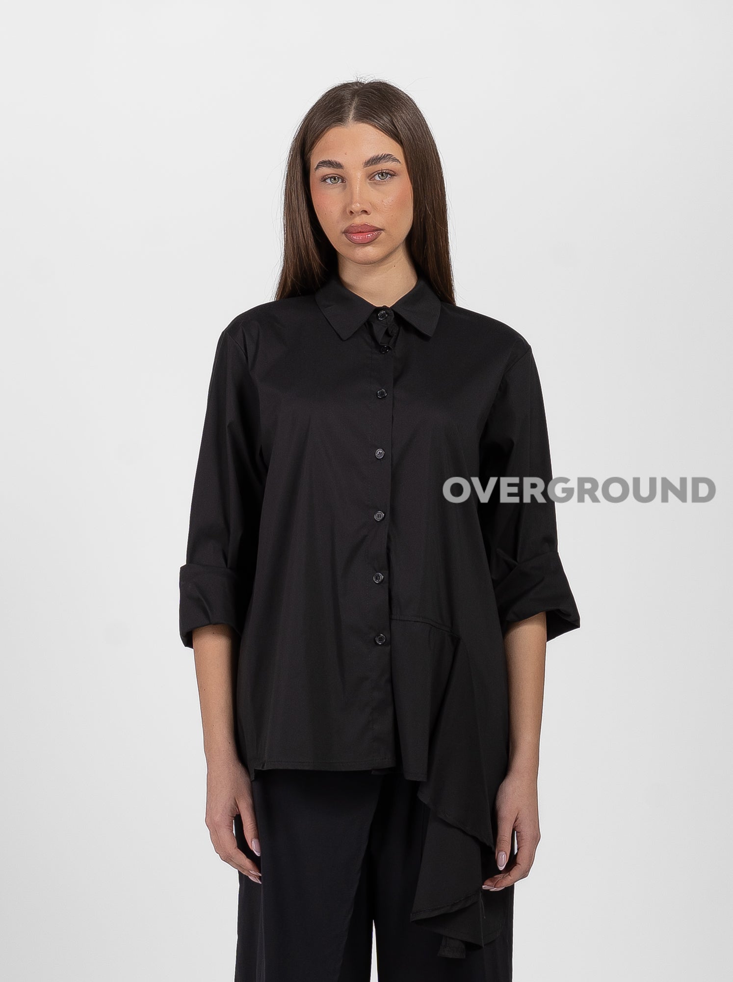 CAMICIA OVER CON BALZA LUNGA LATERALE - OVERGROUND STORE 