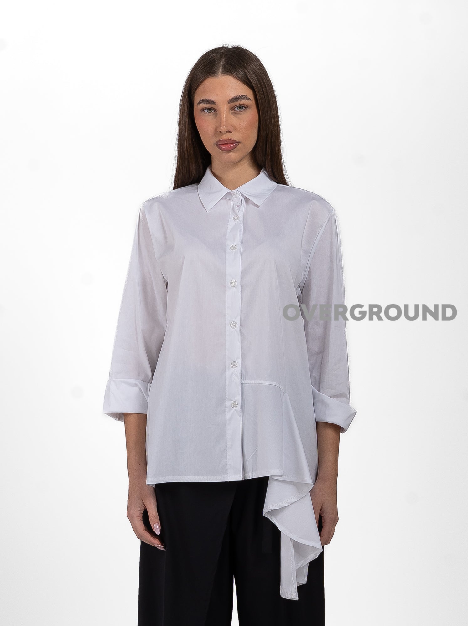 CAMICIA OVER CON BALZA LUNGA LATERALE - OVERGROUND STORE 