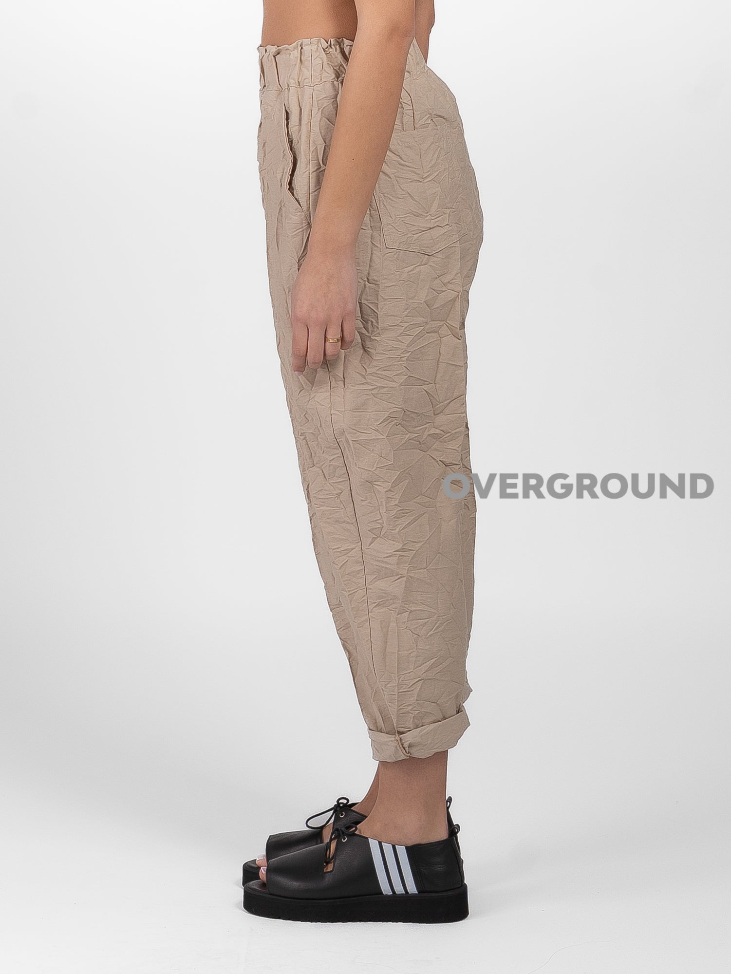 PANTALONE OVER CON TESSUTO PIEGHETTATO - OVERGROUND STORE 