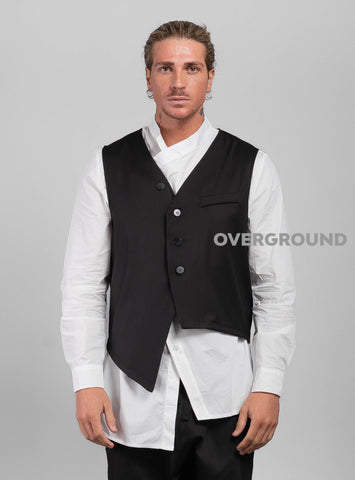 GILET CON ABBOTTONATURA ASIMMETRICA