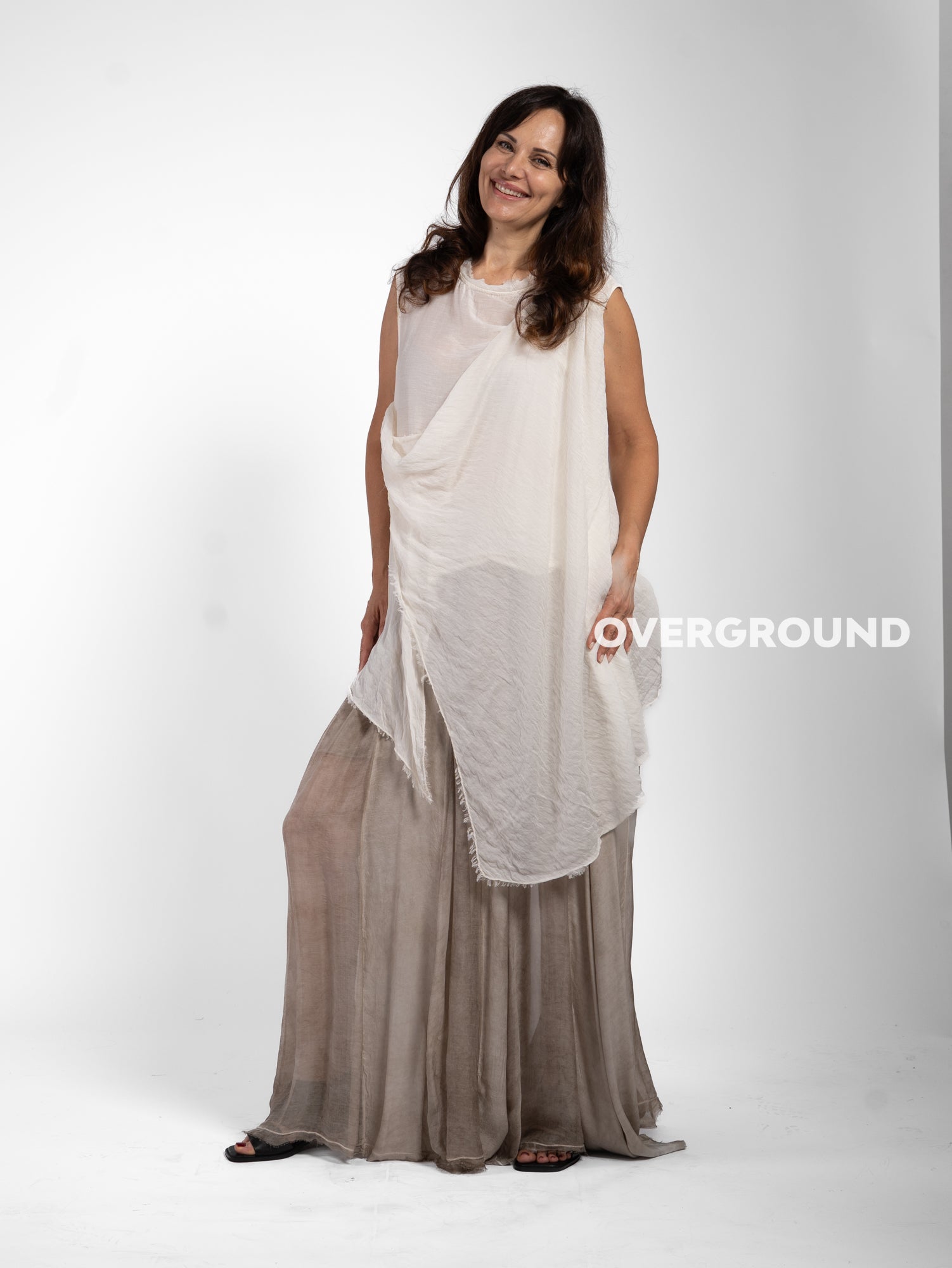 BLUSA OVER SMANICATA CON RIPRESA LATERALE