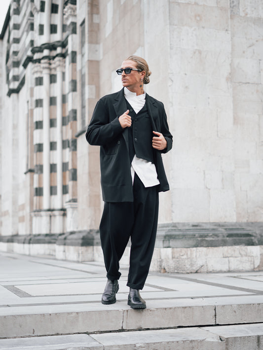 LOW CROTCH TROUSERS WITH CLASSIC PENS