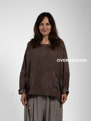 BLUSA OVER CON TASCHE DAVANTI