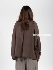 BLUSA OVER RIGATA CON TASCHE DAVANTI