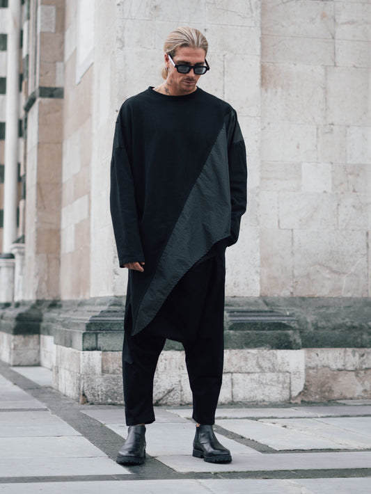 MAGLIA OVER ASIMMETRICA CON PUNTA