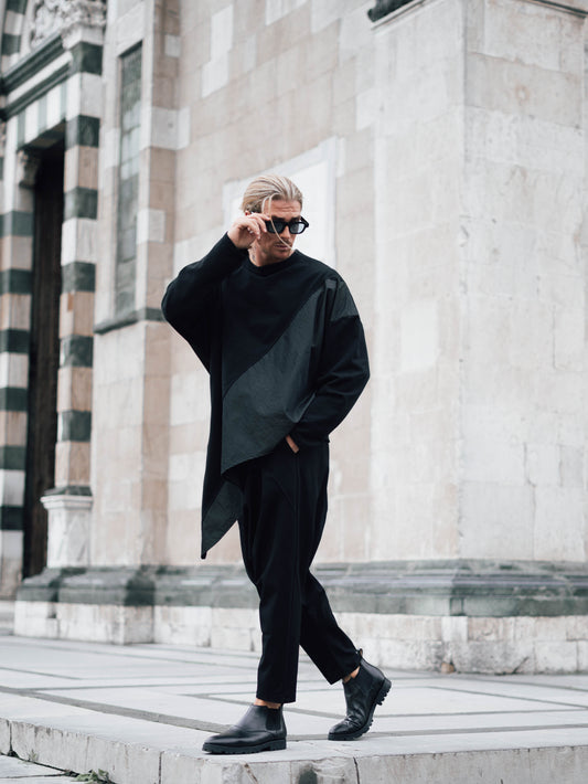 MAGLIA OVER ASIMMETRICA CON PUNTA