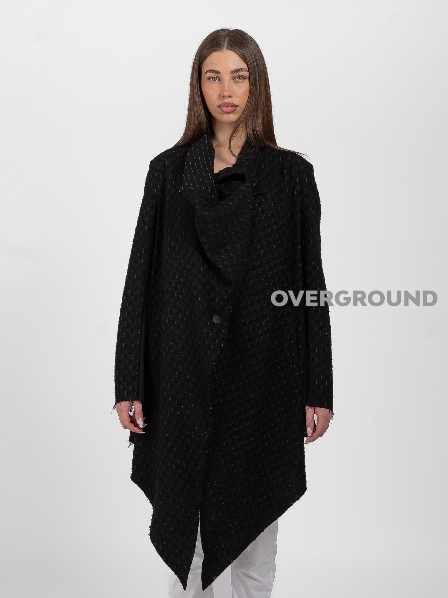 SPOLVERINO OVER ASIMMETRICO TESSUTO LAVORATO - OVERGROUND STORE 