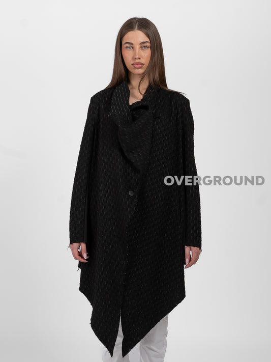 SPOLVERINO OVER ASIMMETRICO TESSUTO LAVORATO - OVERGROUND STORE 