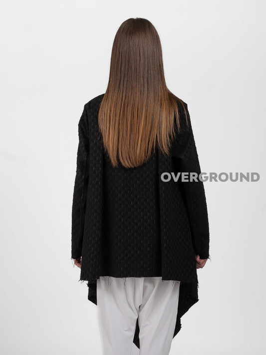 SPOLVERINO OVER ASIMMETRICO TESSUTO LAVORATO - OVERGROUND STORE 