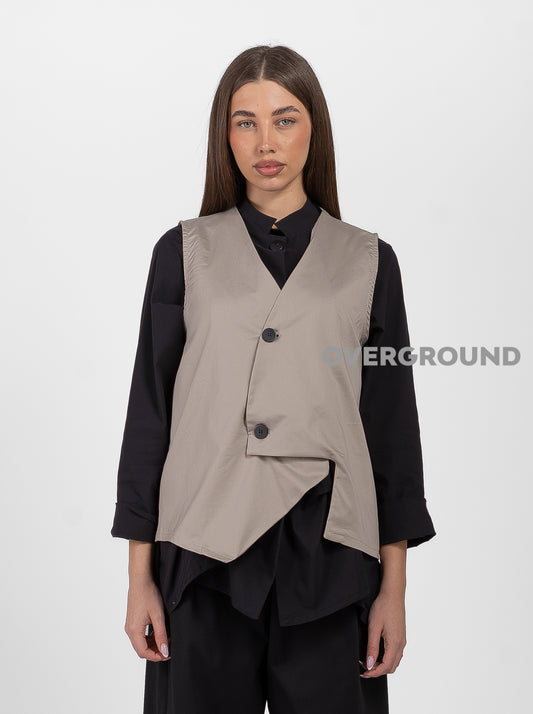 GILET OVER ASIMMETRICO DUE BOTTONI - OVERGROUND STORE 