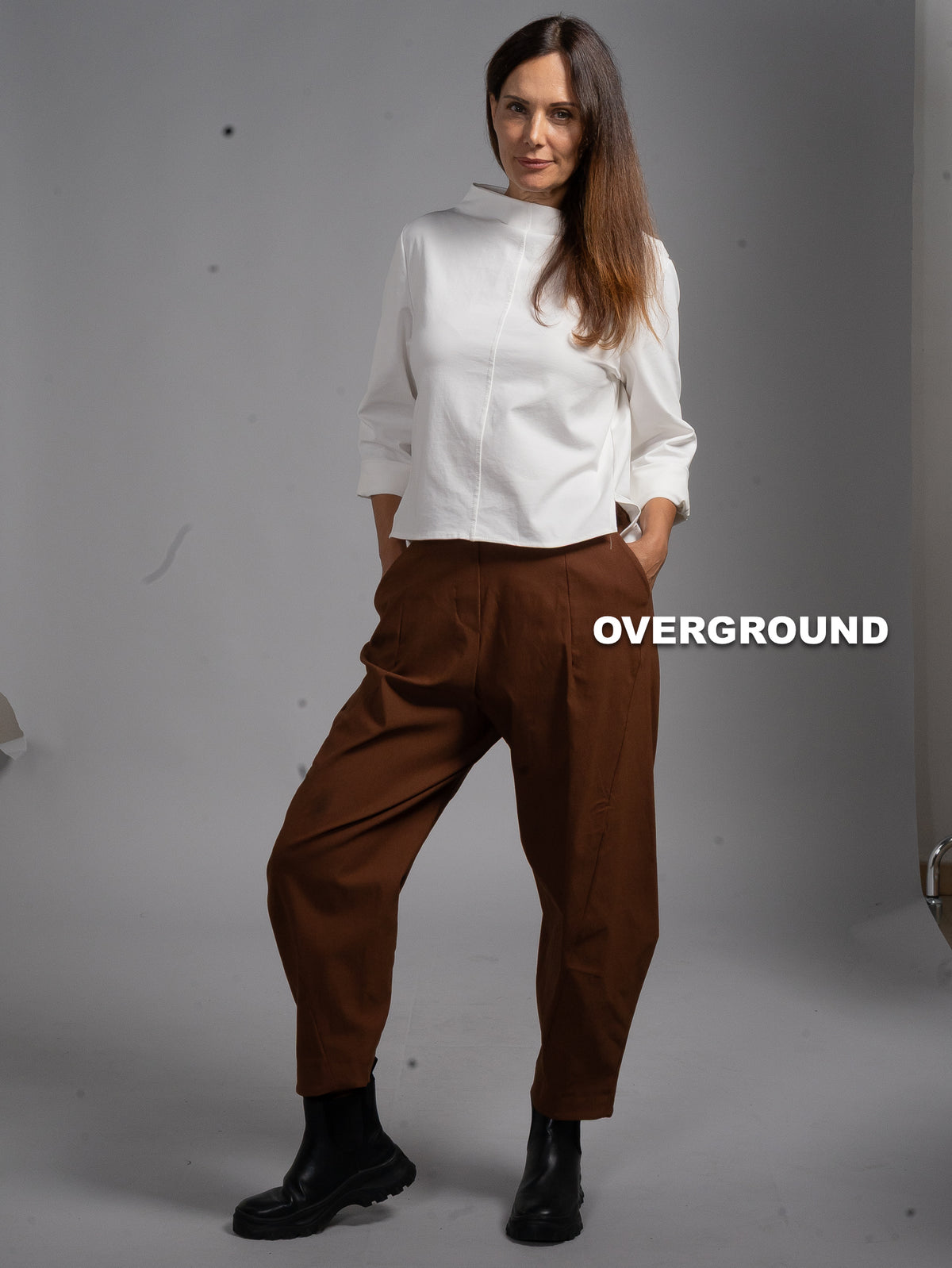 OVERSIZED TROUSERS WITH FRONT SEAMS VISCOSE