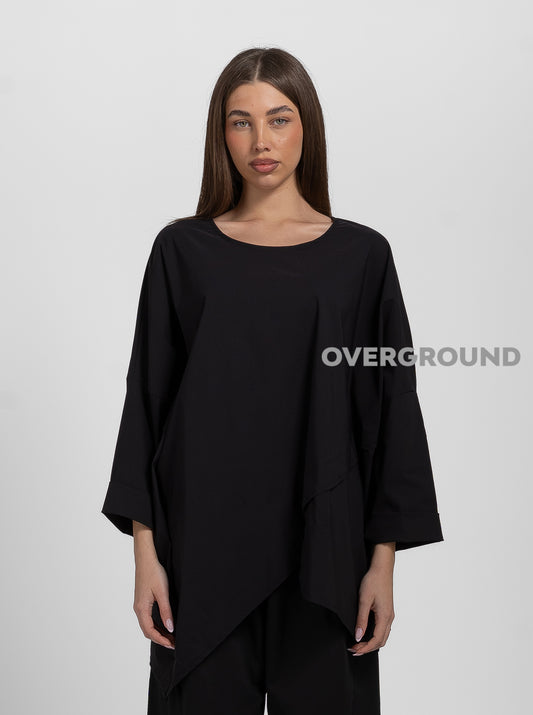 BLUSA OVER CON PIEGA E SPACCO LATERALE - OVERGROUND STORE 