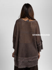 BLUSA OVER CON RETE BALZA IN FONDO