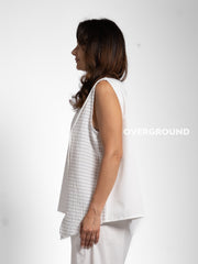 BLUSA SMANICATA ASIMMETRICA RIGATA