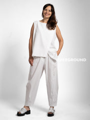 BLUSA SMANICATA ASIMMETRICA RIGATA