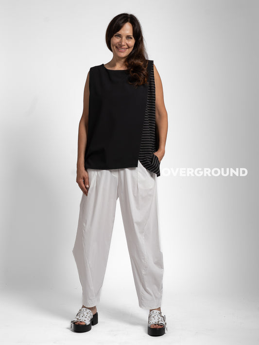 PANTALONE VISCOSA GAMBULE LARGO CON CUCITURE