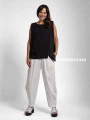 PANTALONE VISCOSA GAMBULE LARGO CON CUCITURE