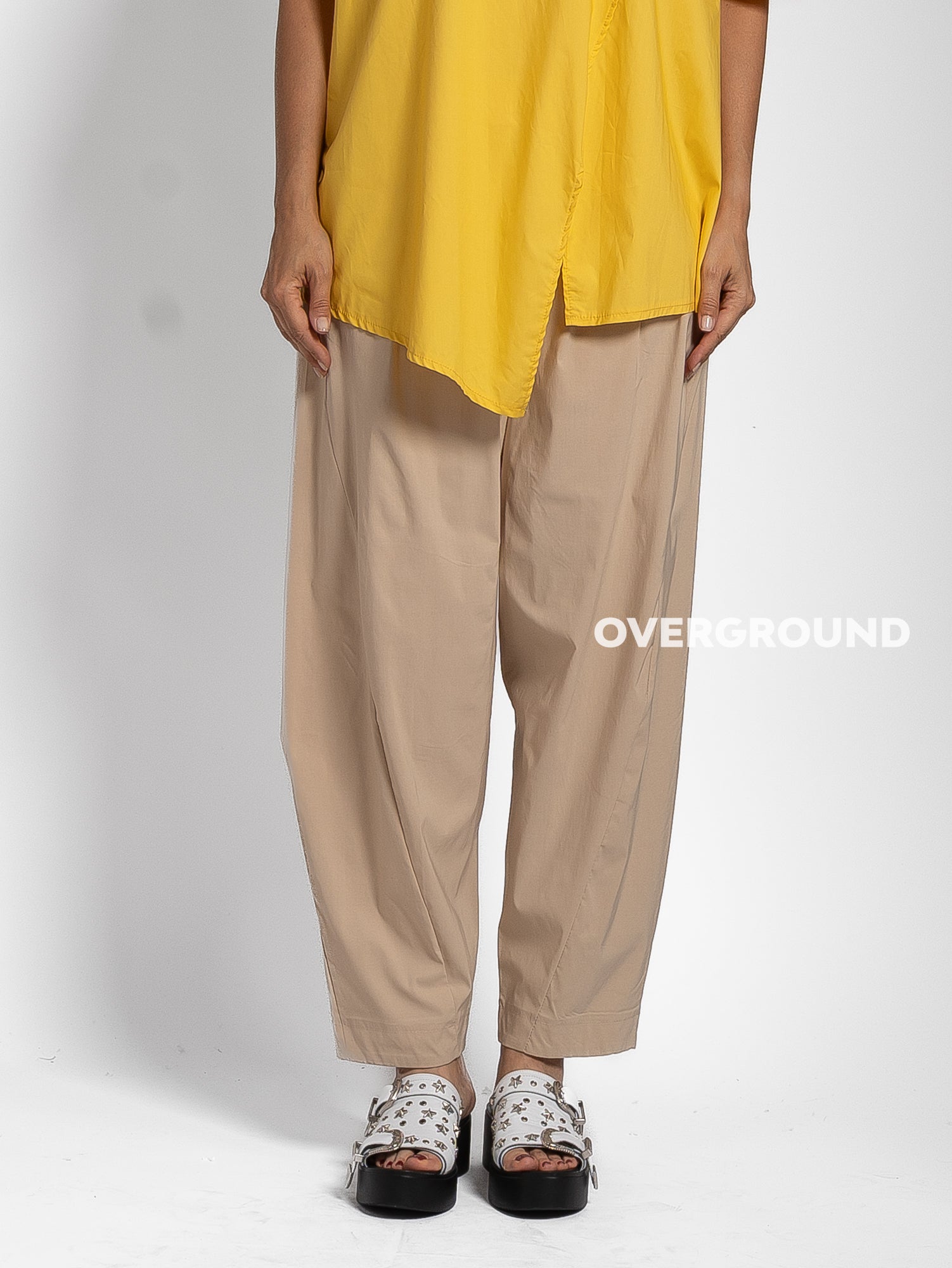 PANTALONE VISCOSA GAMBULE LARGO CON CUCITURE