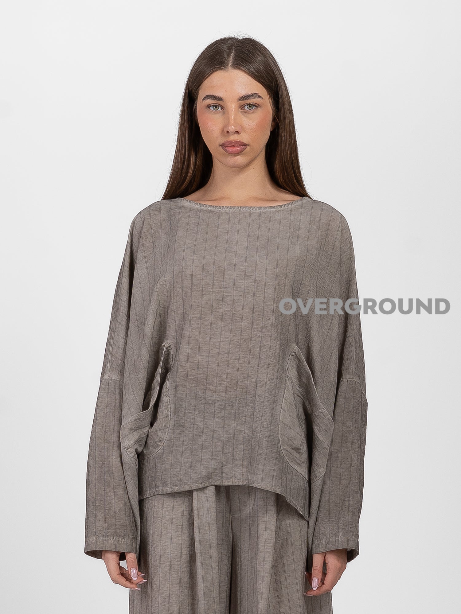 BLUSA OVER CON TASCHE DAVANTI - OVERGROUND STORE 