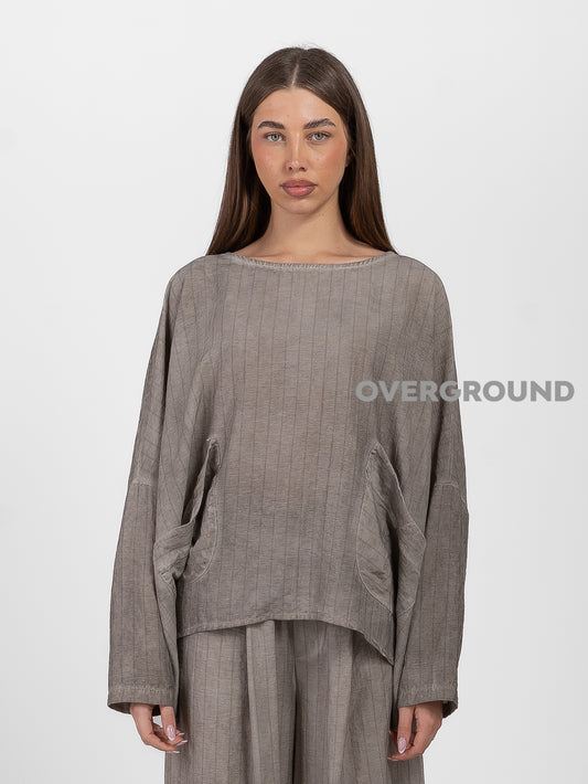 BLUSA OVER CON TASCHE DAVANTI - OVERGROUND STORE 