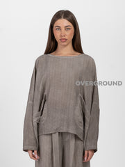 BLUSA OVER CON TASCHE DAVANTI - OVERGROUND STORE 