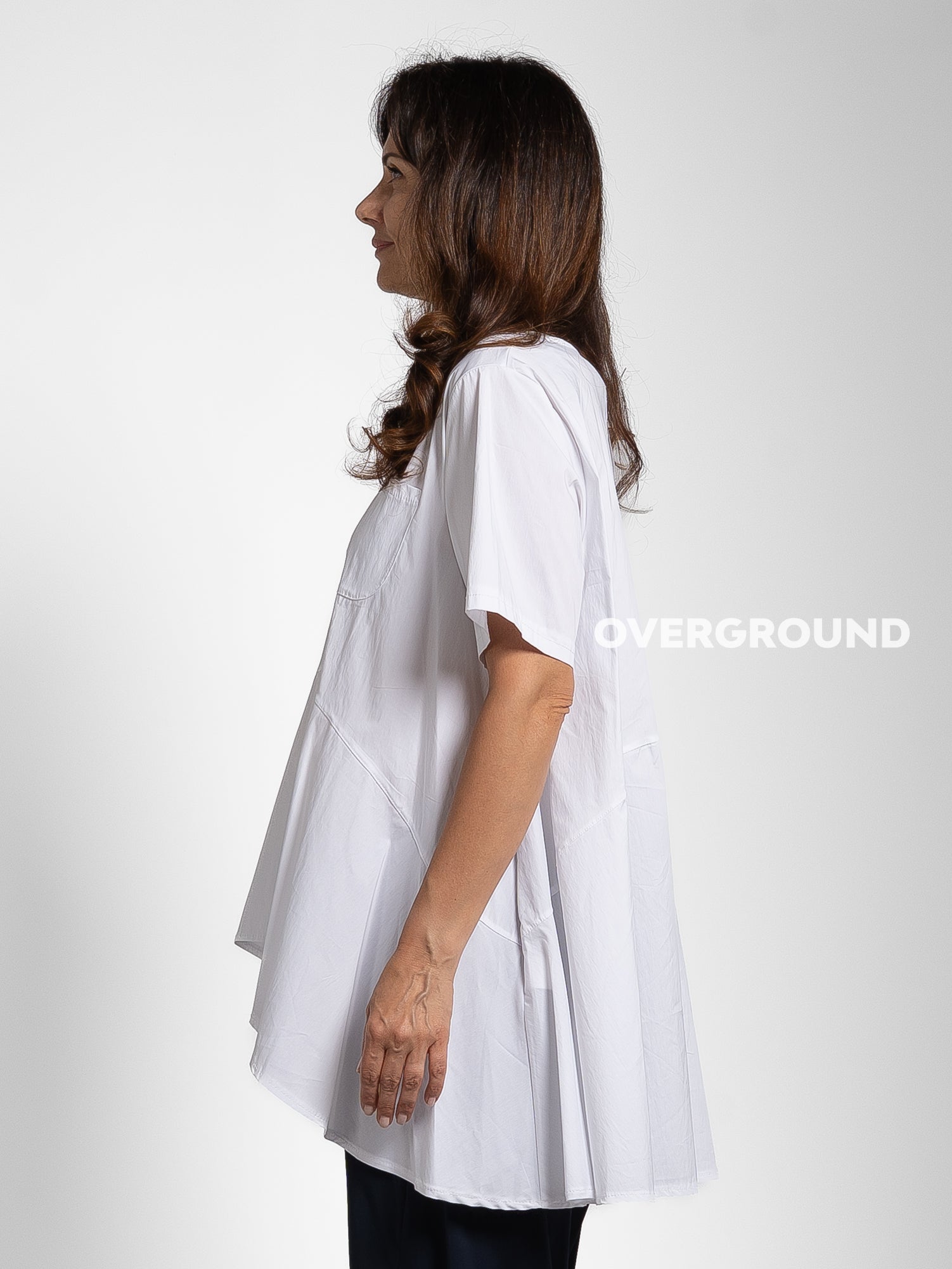 BLUSA OVER CON TASCA DAVANTI