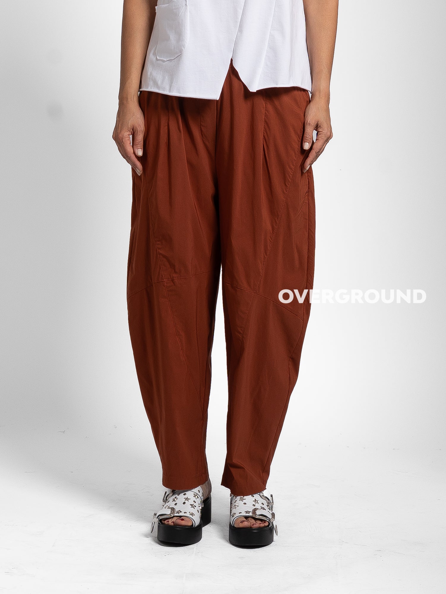 PANTALONE VISCOSA GAMBULE LARGO CON CUCITURE