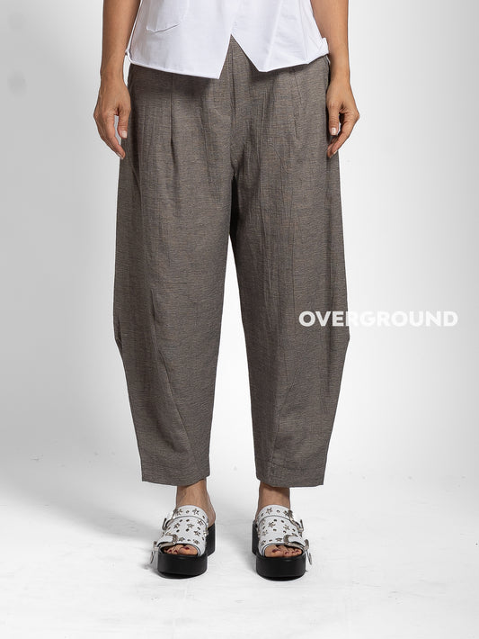 PANTALONE OVER LINO CON CUCITURE SUL GAMBULE