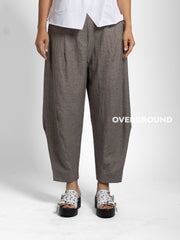 PANTALONE OVER LINO CON CUCITURE SUL GAMBULE