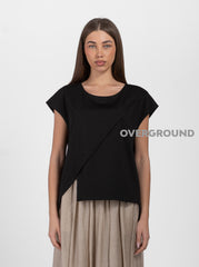 BLUSA OVER SMANICATA CON PIEGA DAVANTI - OVERGROUND STORE 