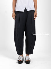 PANTALONE OVER LINO CON CUCITURE SUL GAMBULE