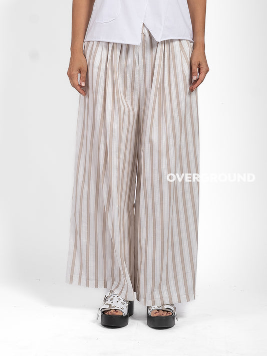 PANTALONE OVER RIGATO GAMBULE LARGO