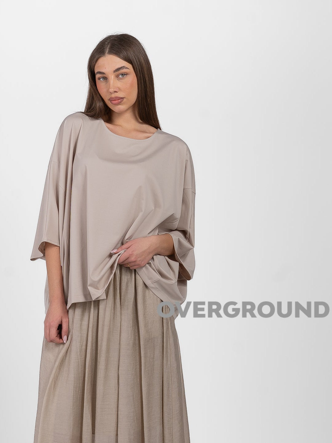 BLUSA OVER CON MANICA A TRE QUARTI