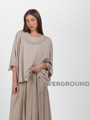 BLUSA OVER CON MANICA A TRE QUARTI