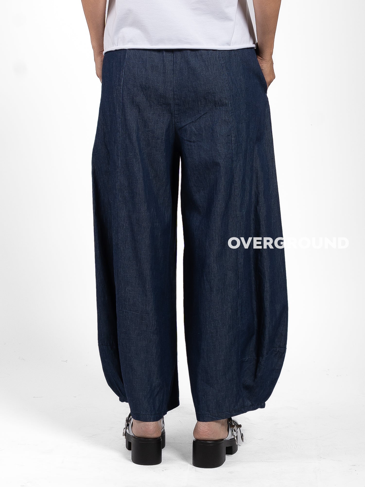 PANTALONE EFFETTO JEANS LEGGERO GAMBULE OVER