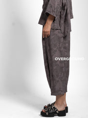 PANTALONE OVER CON TESSUTO LAVORATO