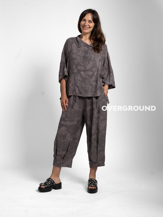 PANTALONE OVER CON TESSUTO LAVORATO