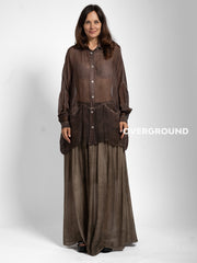 CAMICIA OVER VELATA CON TASCHE DAVANTI