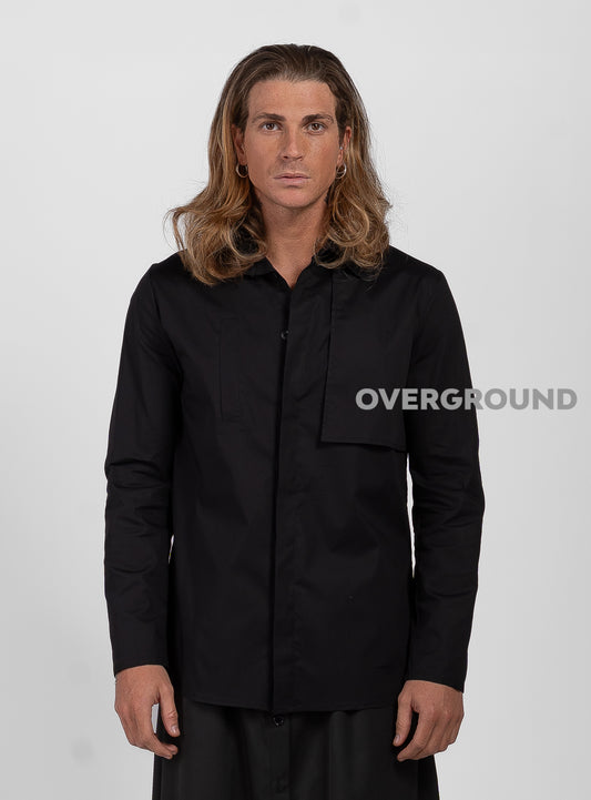CAMICIA CON PATTINA LATERALE E BOTTONI COPERTI - OVERGROUND STORE 