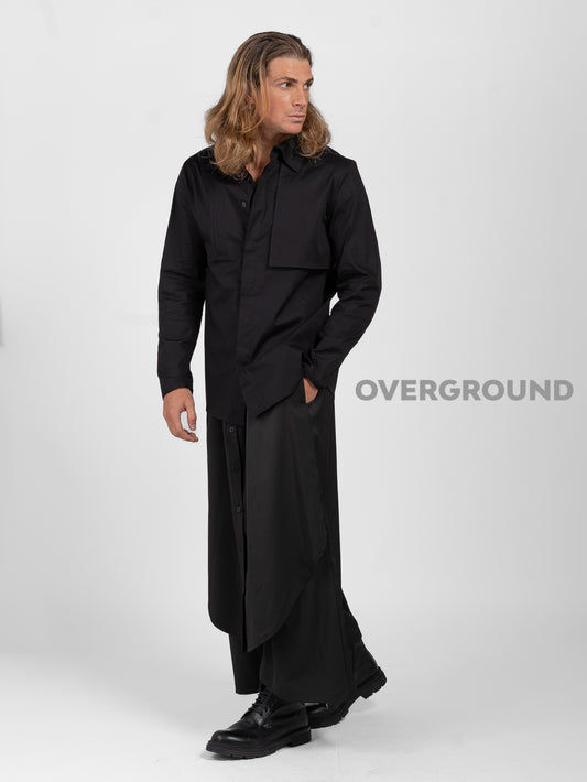 CAMICIA CON PATTINA LATERALE E BOTTONI COPERTI - OVERGROUND STORE 