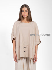 BLUSA OVER CON BALZA CON BOTTONI