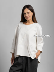 BLUSA OVER CON CUCITURE ASIMMETRICHE