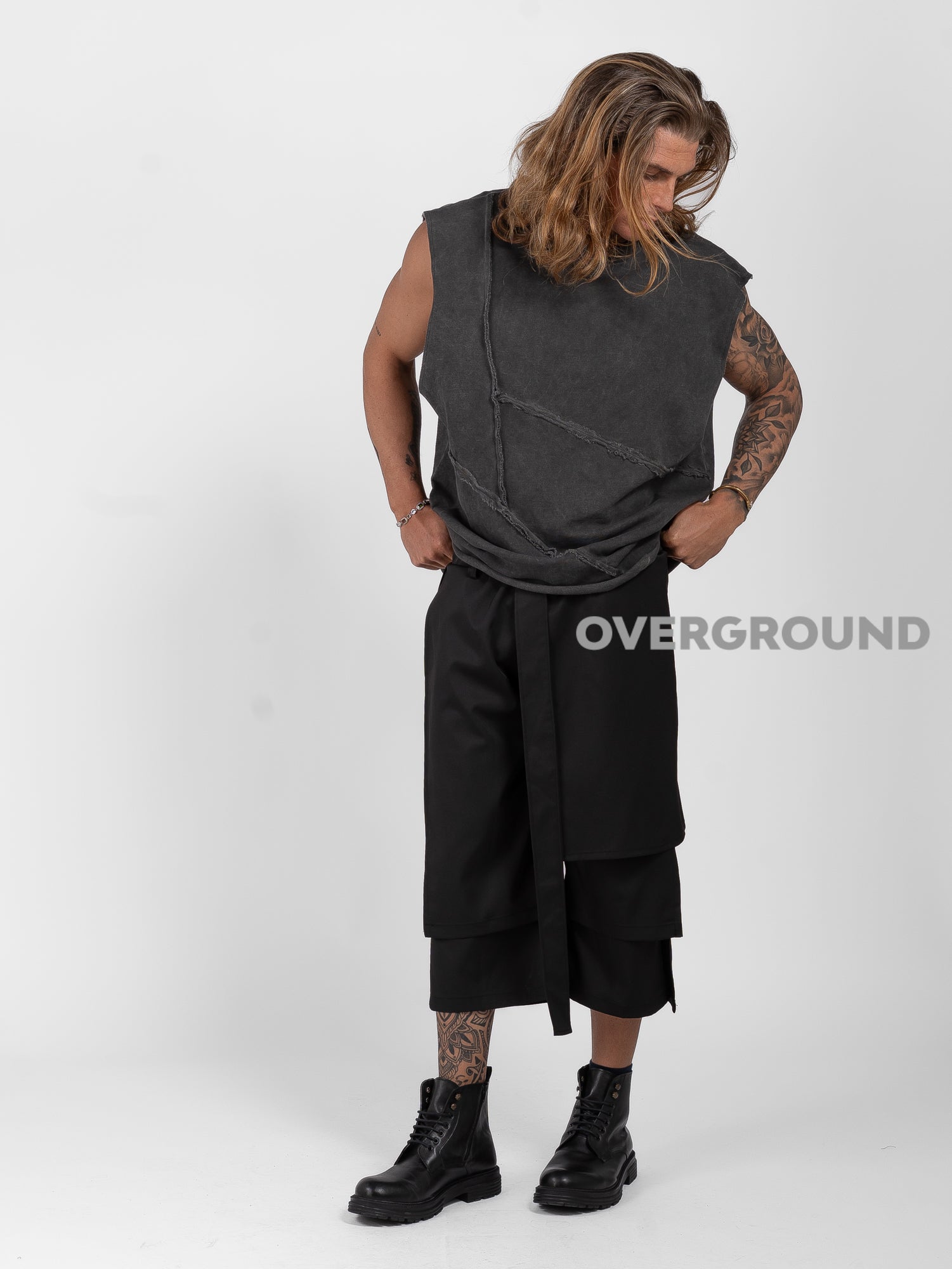 PANTALONE CON PATTINE FRONTALI E DOPPIO LACCIO - OVERGROUND STORE 