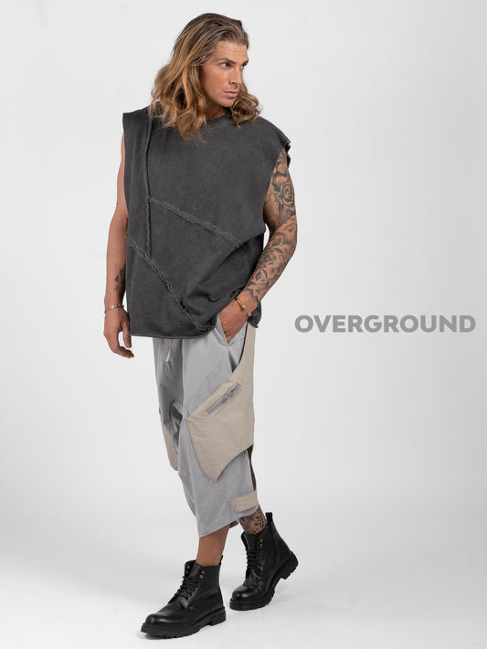 PANTALONE OVER CORTO IN FONDO CON TASCHE LATERALI - OVERGROUND STORE 