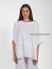 BLUSA OVER CON BALZA CON BOTTONI